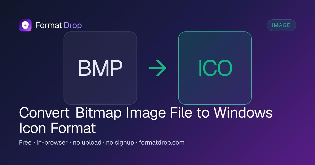 BMP to ICO Converter — Free, Online, No Upload | FormatDrop